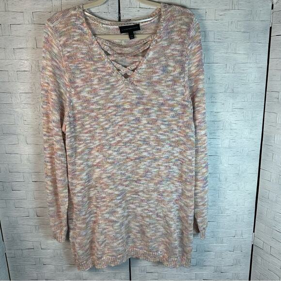 LANE BRYANT V Neck Pullover Sweater spring coastal grandma fairycore plus size - Picture 1 of 10